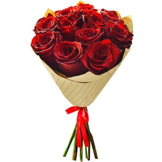 Букет Красные розы в крафте из 11 роз